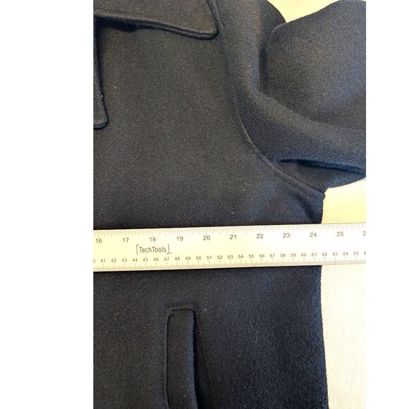 Vtg Spiewak Black Peacoat Mens 46 Wool Naval Double Breasted Golden Fleece Coat - Picture 5 of 12